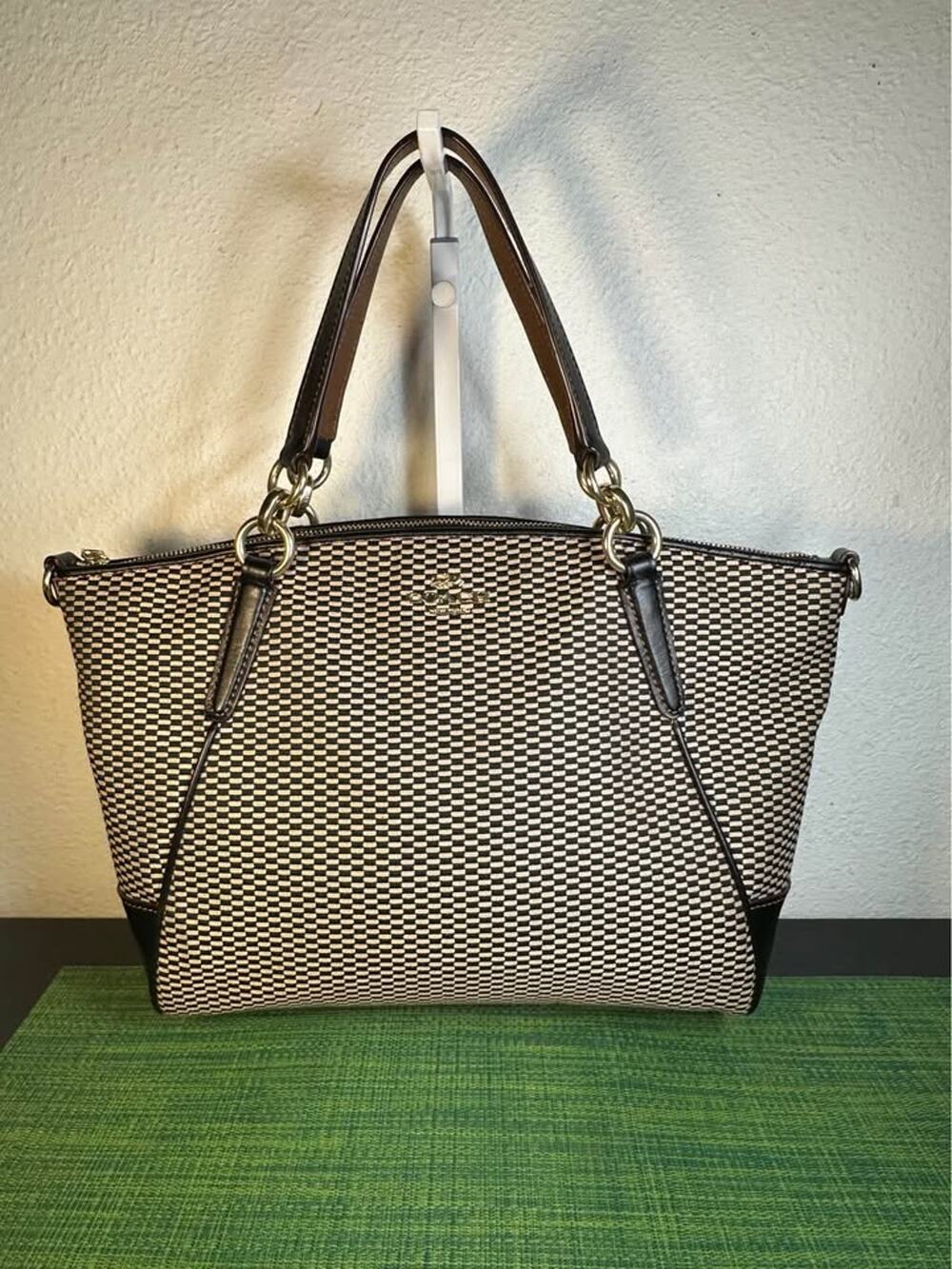 Coach Kelsey F27576 Gold Black Double Handle Satchel Bag
